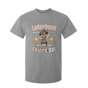 Funny Cute Boy Lederhosen Oktoberfest T Shirt For Kid Lederhosn I Bin Nur Zum Feiern Da Party TS02 Sport Gray Print Your Wear