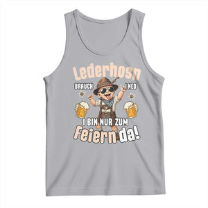 Funny Cute Boy Lederhosen Oktoberfest Tank Top Lederhosn I Bin Nur Zum Feiern Da Party TS02 Athletic Heather Print Your Wear