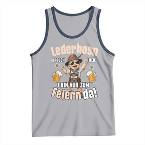Funny Cute Boy Lederhosen Oktoberfest Tank Top Lederhosn I Bin Nur Zum Feiern Da Party TS02 Athletic Heather Navy Print Your Wear