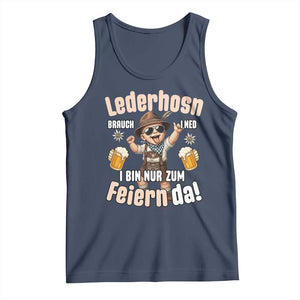 Funny Cute Boy Lederhosen Oktoberfest Tank Top Lederhosn I Bin Nur Zum Feiern Da Party TS02 Navy Print Your Wear