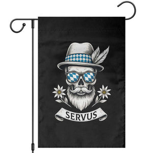 Bavarian Skull Servus Oktoberfest Garden Flag Cool Alpine Hat Tyrolean German Tradition Style TS02 Black Print Your Wear