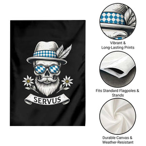 Bavarian Skull Servus Oktoberfest Garden Flag Cool Alpine Hat Tyrolean German Tradition Style TS02 Print Your Wear