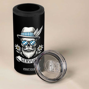 Bavarian Skull Servus Oktoberfest 4 in 1 Can Cooler Tumbler Cool Alpine Hat Tyrolean German Tradition Style TS02 Print Your Wear