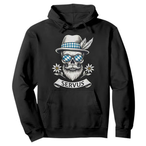 Bavarian Skull Servus Oktoberfest Hoodie Cool Alpine Hat Tyrolean German Tradition Style TS02 Black Print Your Wear