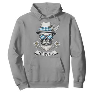 Bavarian Skull Servus Oktoberfest Hoodie Cool Alpine Hat Tyrolean German Tradition Style TS02 Sport Gray Print Your Wear