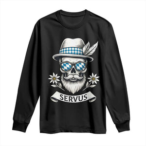 Bavarian Skull Servus Oktoberfest Long Sleeve Shirt Cool Alpine Hat Tyrolean German Tradition Style TS02 Black Print Your Wear