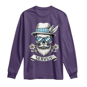 Bavarian Skull Servus Oktoberfest Long Sleeve Shirt Cool Alpine Hat Tyrolean German Tradition Style TS02 Purple Print Your Wear