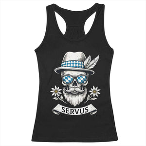 Bavarian Skull Servus Oktoberfest Racerback Tank Top Cool Alpine Hat Tyrolean German Tradition Style TS02 Black Print Your Wear