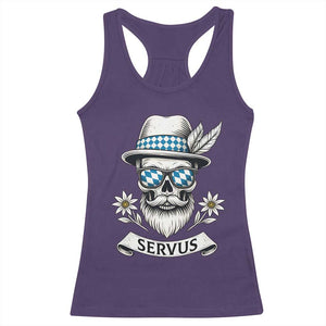 Bavarian Skull Servus Oktoberfest Racerback Tank Top Cool Alpine Hat Tyrolean German Tradition Style TS02 Purple Print Your Wear