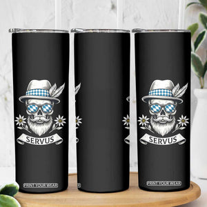 Bavarian Skull Servus Oktoberfest Skinny Tumbler Cool Alpine Hat Tyrolean German Tradition Style TS02 Print Your Wear