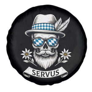 Bavarian Skull Servus Oktoberfest Spare Tire Cover Cool Alpine Hat Tyrolean German Tradition Style TS02 Print Your Wear