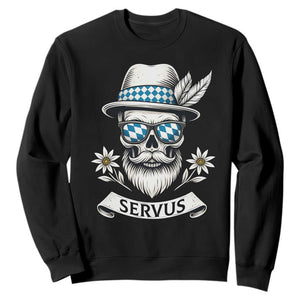 Bavarian Skull Servus Oktoberfest Sweatshirt Cool Alpine Hat Tyrolean German Tradition Style TS02 Black Print Your Wear