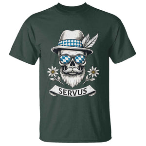 Bavarian Skull Servus Oktoberfest T Shirt Cool Alpine Hat Tyrolean German Tradition Style TS02 Dark Forest Green Print Your Wear