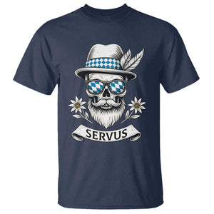 Bavarian Skull Servus Oktoberfest T Shirt Cool Alpine Hat Tyrolean German Tradition Style TS02 Navy Print Your Wear