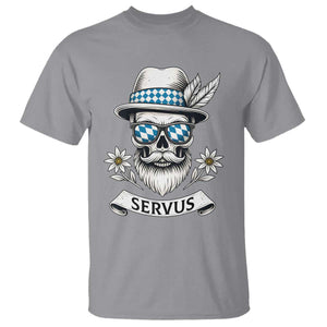 Bavarian Skull Servus Oktoberfest T Shirt Cool Alpine Hat Tyrolean German Tradition Style TS02 Sport Gray Print Your Wear