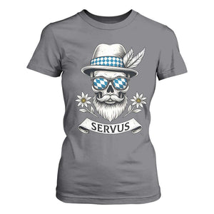 Bavarian Skull Servus Oktoberfest T Shirt For Women Cool Alpine Hat Tyrolean German Tradition Style TS02 Charcoal Print Your Wear