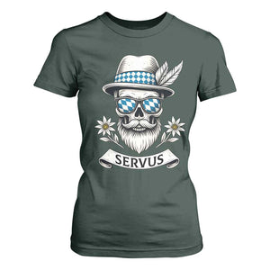 Bavarian Skull Servus Oktoberfest T Shirt For Women Cool Alpine Hat Tyrolean German Tradition Style TS02 Dark Forest Green Print Your Wear