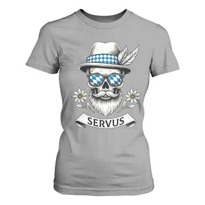 Bavarian Skull Servus Oktoberfest T Shirt For Women Cool Alpine Hat Tyrolean German Tradition Style TS02 Sport Gray Print Your Wear