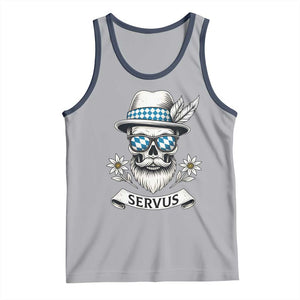 Bavarian Skull Servus Oktoberfest Tank Top Cool Alpine Hat Tyrolean German Tradition Style TS02 Athletic Heather Navy Print Your Wear