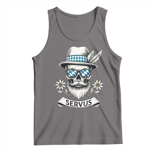 Bavarian Skull Servus Oktoberfest Tank Top Cool Alpine Hat Tyrolean German Tradition Style TS02 Deep Heather Print Your Wear