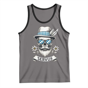 Bavarian Skull Servus Oktoberfest Tank Top Cool Alpine Hat Tyrolean German Tradition Style TS02 Deep Heather Black Print Your Wear