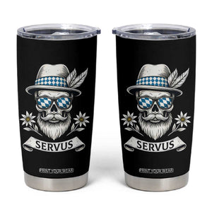 Bavarian Skull Servus Oktoberfest Tumbler Cup Cool Alpine Hat Tyrolean German Tradition Style TS02 Black Print Your Wear
