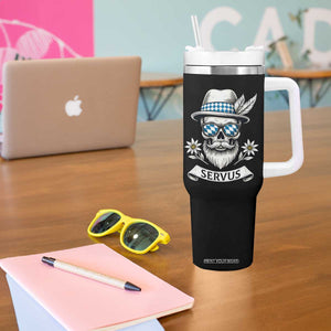 Bavarian Skull Servus Oktoberfest Tumbler With Handle Cool Alpine Hat Tyrolean German Tradition Style TS02 Print Your Wear