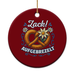 Zack Aufgebrezelt Oktoberfest Ceramic Ornament Funny Bavarian Pretzel Edelweiss Blue TS02 1pc Red Print Your Wear