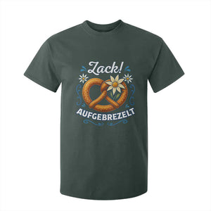 Zack Aufgebrezelt Oktoberfest T Shirt For Kid Funny Bavarian Pretzel Edelweiss Blue TS02 Dark Forest Green Print Your Wear