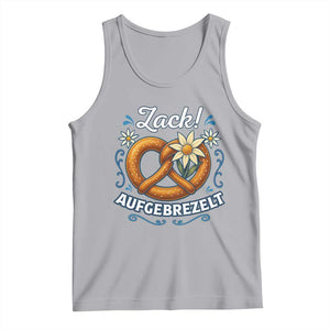 Zack Aufgebrezelt Oktoberfest Tank Top Funny Bavarian Pretzel Edelweiss Blue TS02 Athletic Heather Print Your Wear