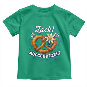 Zack Aufgebrezelt Oktoberfest Toddler T Shirt Funny Bavarian Pretzel Edelweiss Blue TS02 Irish Green Print Your Wear