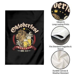 Oktoberfest Munchen Garden Flag Munich Since 1810 Bavarian Lion and Beer TS02 Print Your Wear