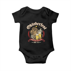 Oktoberfest Munchen Baby Onesie Munich Since 1810 Bavarian Lion and Beer TS02 Black Print Your Wear