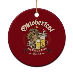 Oktoberfest Munchen Ceramic Ornament Munich Since 1810 Bavarian Lion and Beer TS02 1pc Red Print Your Wear