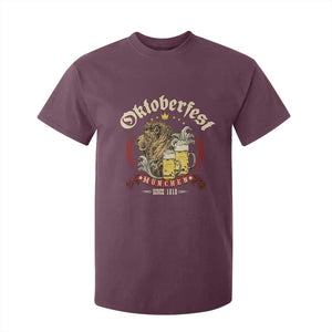 Oktoberfest Munchen T Shirt For Kid Munich Since 1810 Bavarian Lion and Beer TS02 Maroon Print Your Wear