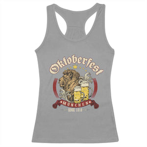 Oktoberfest Munchen Racerback Tank Top Munich Since 1810 Bavarian Lion and Beer TS02 Sport Gray Print Your Wear
