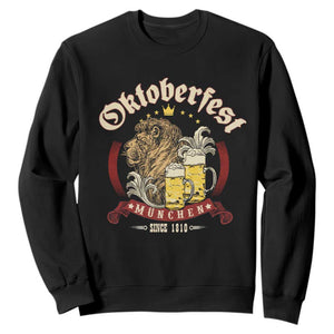 Oktoberfest Munchen Sweatshirt Munich Since 1810 Bavarian Lion and Beer TS02 Black Print Your Wear