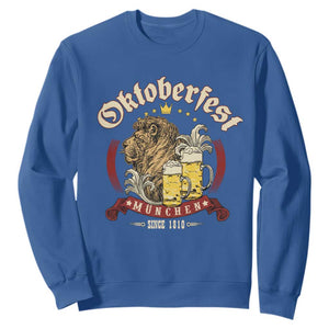 Oktoberfest Munchen Sweatshirt Munich Since 1810 Bavarian Lion and Beer TS02 Royal Blue Print Your Wear