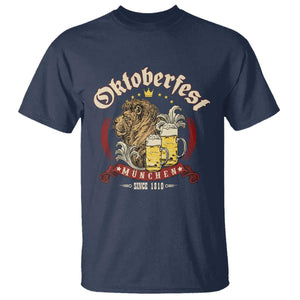 Oktoberfest Munchen T Shirt Munich Since 1810 Bavarian Lion and Beer TS02 Navy Print Your Wear