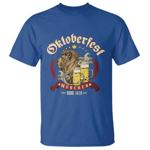 Oktoberfest Munchen T Shirt Munich Since 1810 Bavarian Lion and Beer TS02 Royal Blue Print Your Wear