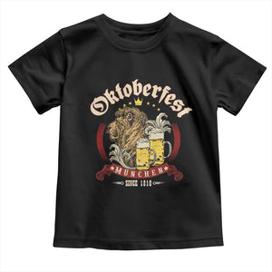 Oktoberfest Munchen Toddler T Shirt Munich Since 1810 Bavarian Lion and Beer TS02 Black Print Your Wear