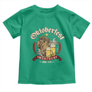 Oktoberfest Munchen Toddler T Shirt Munich Since 1810 Bavarian Lion and Beer TS02 Irish Green Print Your Wear
