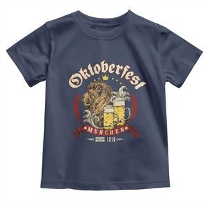 Oktoberfest Munchen Toddler T Shirt Munich Since 1810 Bavarian Lion and Beer TS02 Navy Print Your Wear