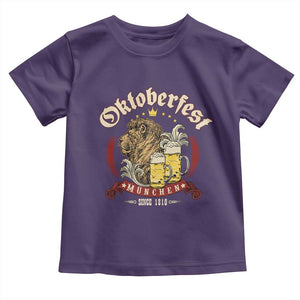 Oktoberfest Munchen Toddler T Shirt Munich Since 1810 Bavarian Lion and Beer TS02 Purple Print Your Wear