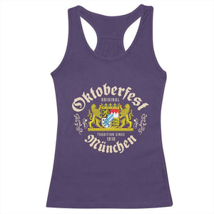 Oktoberfest Munchen Since 1810 Racerback Tank Top Original Tradition Bavarian Coat of Arms Heritage Festival TS02 Purple Print Your Wear