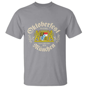Oktoberfest Munchen Since 1810 T Shirt Original Tradition Bavarian Coat of Arms Heritage Festival TS02 Sport Gray Print Your Wear