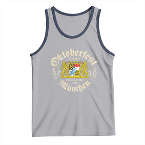 Oktoberfest Munchen Since 1810 Tank Top Original Tradition Bavarian Coat of Arms Heritage Festival TS02 Athletic Heather Navy Print Your Wear