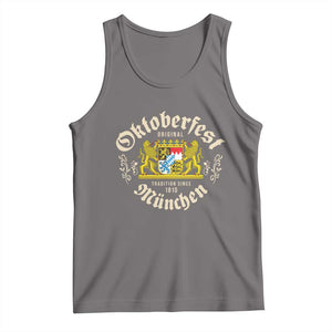 Oktoberfest Munchen Since 1810 Tank Top Original Tradition Bavarian Coat of Arms Heritage Festival TS02 Deep Heather Print Your Wear