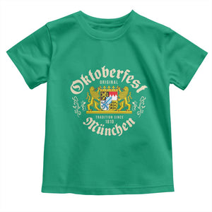 Oktoberfest Munchen Since 1810 Toddler T Shirt Original Tradition Bavarian Coat of Arms Heritage Festival TS02 Irish Green Print Your Wear