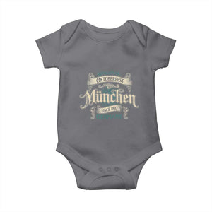 Original Oktoberfest Munchen Germany Baby Onesie Vintage Bavarian Festival Since 1810 TS02 Charcoal Print Your Wear